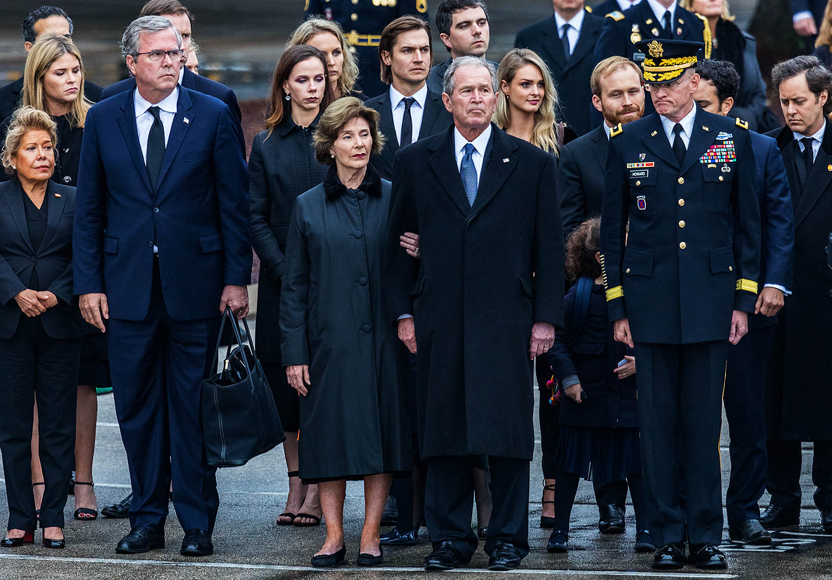 Bush Family at  George H. W. Bush funeral at Texas A&M  by Scott Dobry Pictures photographer in Omaha, Nebraska